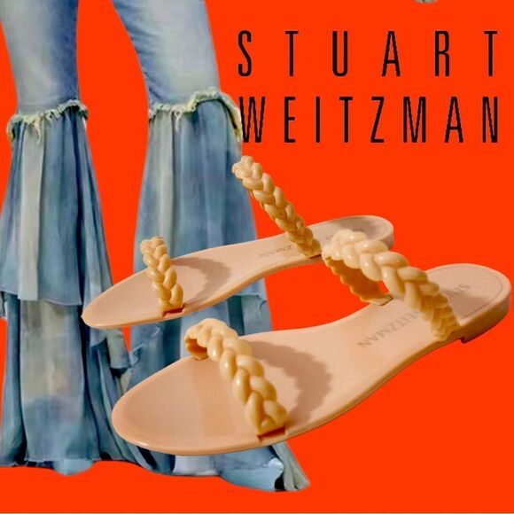 Stuart Weitzman nude Braida Sawyer jelly slip on sandals size 6 - Picture 2 of 5
